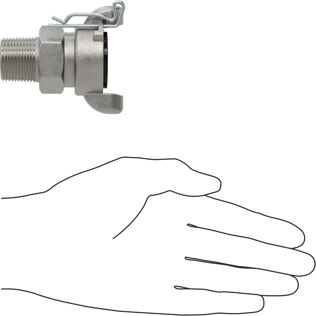 Twist-Claw Hortum Bağlantısı, 316 Paslanmaz Çelik, 3/4 NPT Erkek Uç