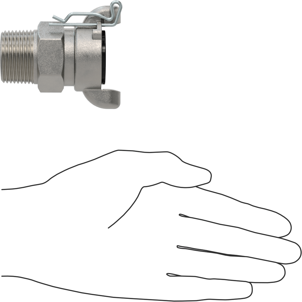 Twist-Claw Hortum Bağlantısı, 316 Paslanmaz Çelik, 1 NPT Erkek Uç