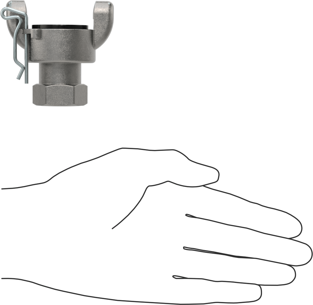 Twist-Claw Hortum Bağlantısı, 316 Paslanmaz Çelik, 1/2 NPT Dişi Uç