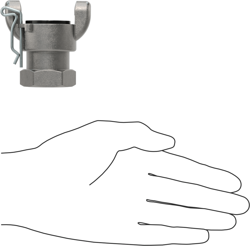 Twist-Claw Hortum Bağlantısı, 316 Paslanmaz Çelik, 3/4 NPT Dişi Uç