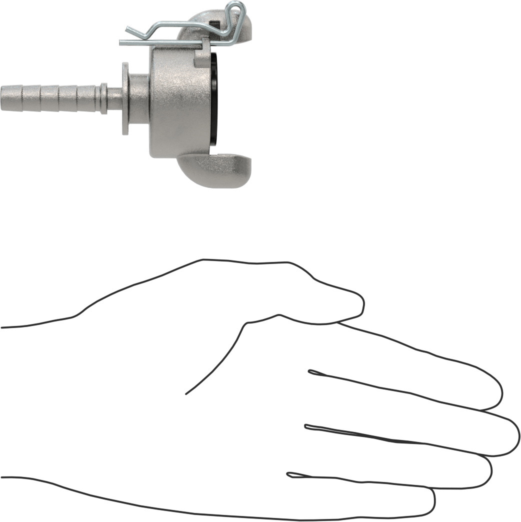 Twist-Claw Hortum Bağlantısı, 3/8" Hortum İç Çapı için Dikenli Uçlu 316 Paslanmaz Çelik Adaptör