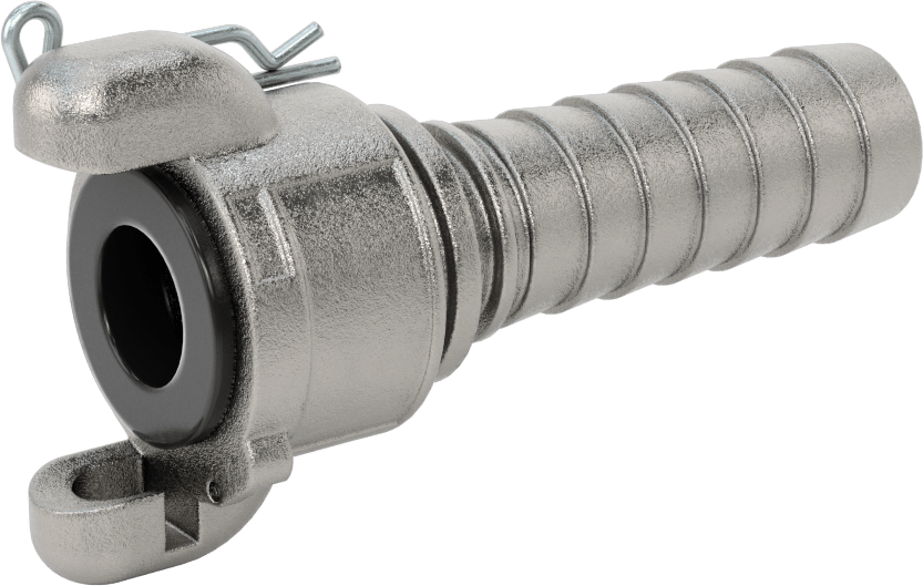 Twist-Claw Hortum Bağlantısı, 1 inç iç çaplı hortumlar için dikenli uçlu 316 paslanmaz çelik adaptör