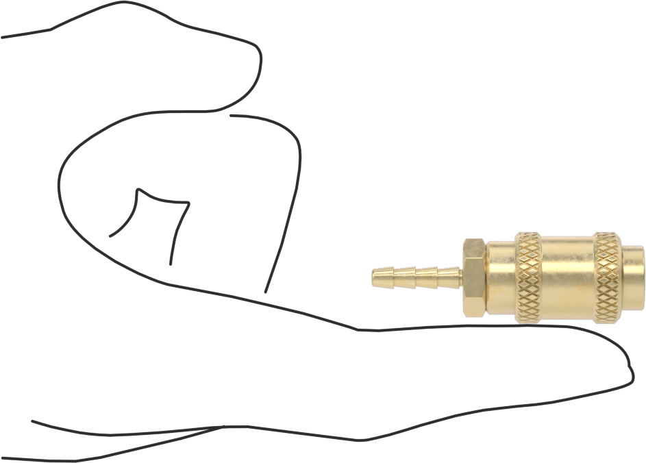 Kompakt Hortum Bağlantısı, 1/8 Boyut, Bas-Bağlan Soket, 1/8" Hortum İç Çapı için