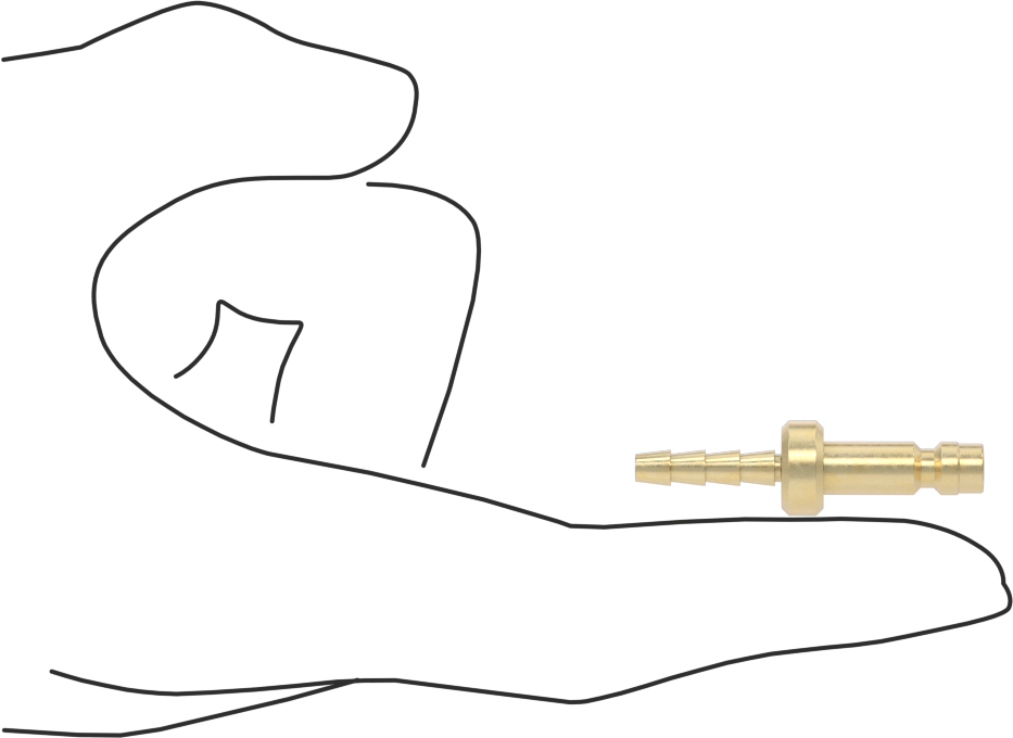 Kompakt Hortum Bağlantısı, Hava için, 1/8 Boyut, Plug, 1/8" Hortum İç Çapı için