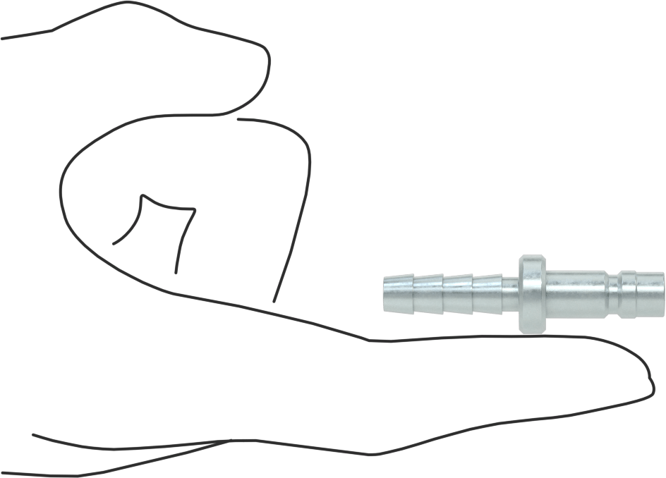 Kompakt Hortum Bağlantısı, Hava için, 1/4 Boyut, Plug, 1/4" Hortum İç Çapı için