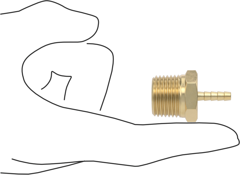 Hava ve Su için Pirinç Dikenli Hortum Bağlantı Parçası, 1/8" Hortum İç Çapı için Düz Adaptör, 1/2 NPT Erkek