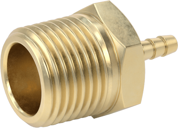Hava ve Su için Pirinç Dikenli Hortum Bağlantı Parçası, 1/8" Hortum İç Çapı için Düz Adaptör, 1/2 NPT Erkek