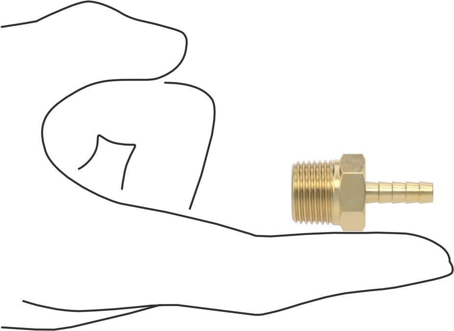 Hava ve Su için Pirinç Dikenli Hortum Bağlantı Parçası, 3/16" Hortum İç Çapı için Düz Adaptör, 3/8 NPT Erkek