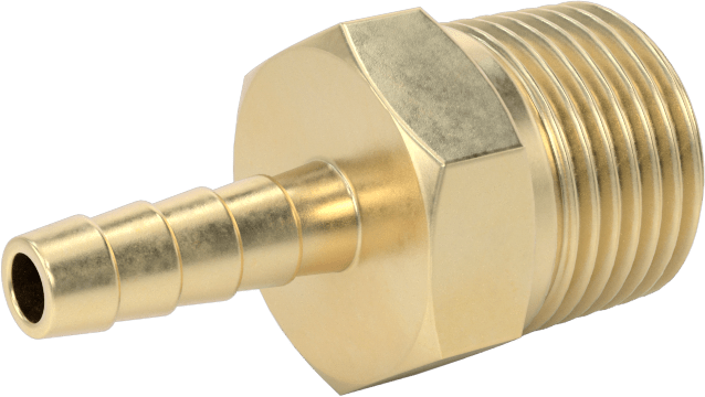 Hava ve Su için Pirinç Dikenli Hortum Bağlantı Parçası, 3/16" Hortum İç Çapı için Düz Adaptör, 3/8 NPT Erkek