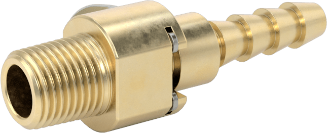 Hava ve Su için Pirinç Dikenli Hortum Bağlantı Parçası, Döner Başlıklı Adaptör, 3/16" Hortum İç Çapı için, 1/8 NPT Erkek