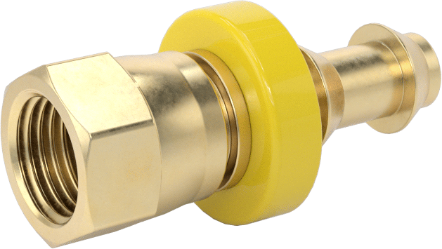 Pirinç Takmalı Dikenli Hortum Bağlantısı, Döner Başlıklı Adaptör, 1/4" Hortum İç Çapı için, 1/8 NPSM Dişi