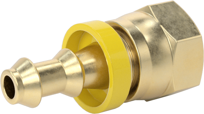 Pirinç Takmalı Dikenli Hortum Bağlantısı, Döner Başlıklı Adaptör, 1/4" Hortum İç Çapı için, 1/4 NPSM Dişi