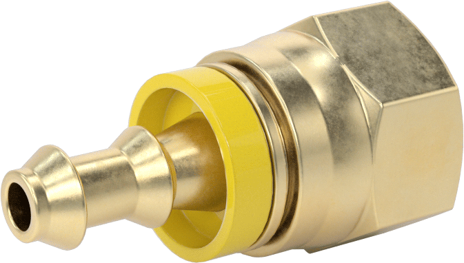 Pirinç Takmalı Dikenli Hortum Bağlantısı, Döner Başlıklı Adaptör, 1/4" Hortum İç Çapı için, 3/8 NPSM Dişi