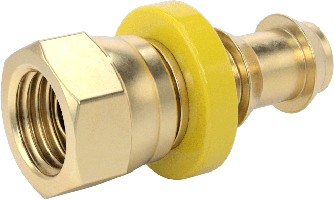 Pirinç Takmalı Dikenli Hortum Bağlantısı, Döner Başlıklı Adaptör, 3/8" Hortum İç Çapı için, 1/4 NPSM Dişi