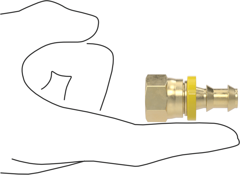 Pirinç Takmalı Dikenli Hortum Bağlantısı, Döner Başlıklı Adaptör, 3/8" Hortum İç Çapı için, 3/8 NPSM Dişi