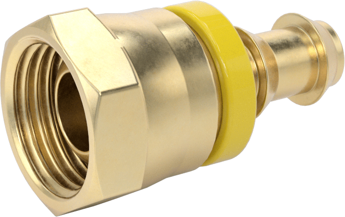 Pirinç Takmalı Dikenli Hortum Bağlantısı, Döner Başlıklı Adaptör, 3/8" Hortum İç Çapı için, 1/2 NPSM Dişi