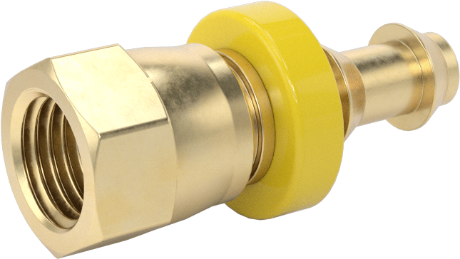 Pirinç Takmalı Dikenli Hortum Bağlantısı, 1/4" Hortum İç Çapı, 7/16"-20 UNF Dişi 37 ve 45 Derece Genişletilmiş Uç