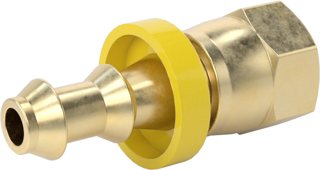 Pirinç Takmalı Dikenli Hortum Bağlantısı, 1/4" Hortum İç Çapı, 7/16"-20 UNF Dişi 37 ve 45 Derece Genişletilmiş Uç