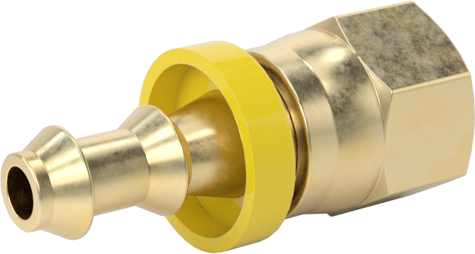 Pirinç Takmalı Dikenli Hortum Bağlantısı, 1/4" Hortum İç Çapı, 1/2"-20 UNF Dişi 37 ve 45 Derece Genişletilmiş Uç
