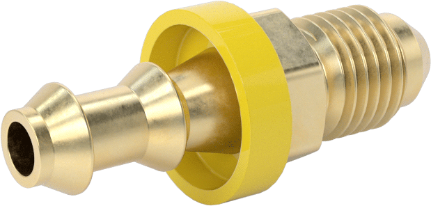 Pirinç Takmalı Dikenli Hortum Bağlantısı, 1/4" Hortum İç Çapı, 7/16"-20 UNF Erkek 37 Derece Genişletilmiş Uç