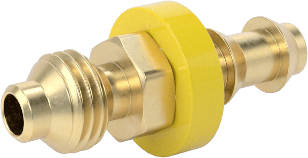 Pirinç Takmalı Dikenli Hortum Bağlantısı, 1/4" Hortum İç Çapı, 7/16"-20 UNF Erkek 45 Derece Genişletilmiş Uç