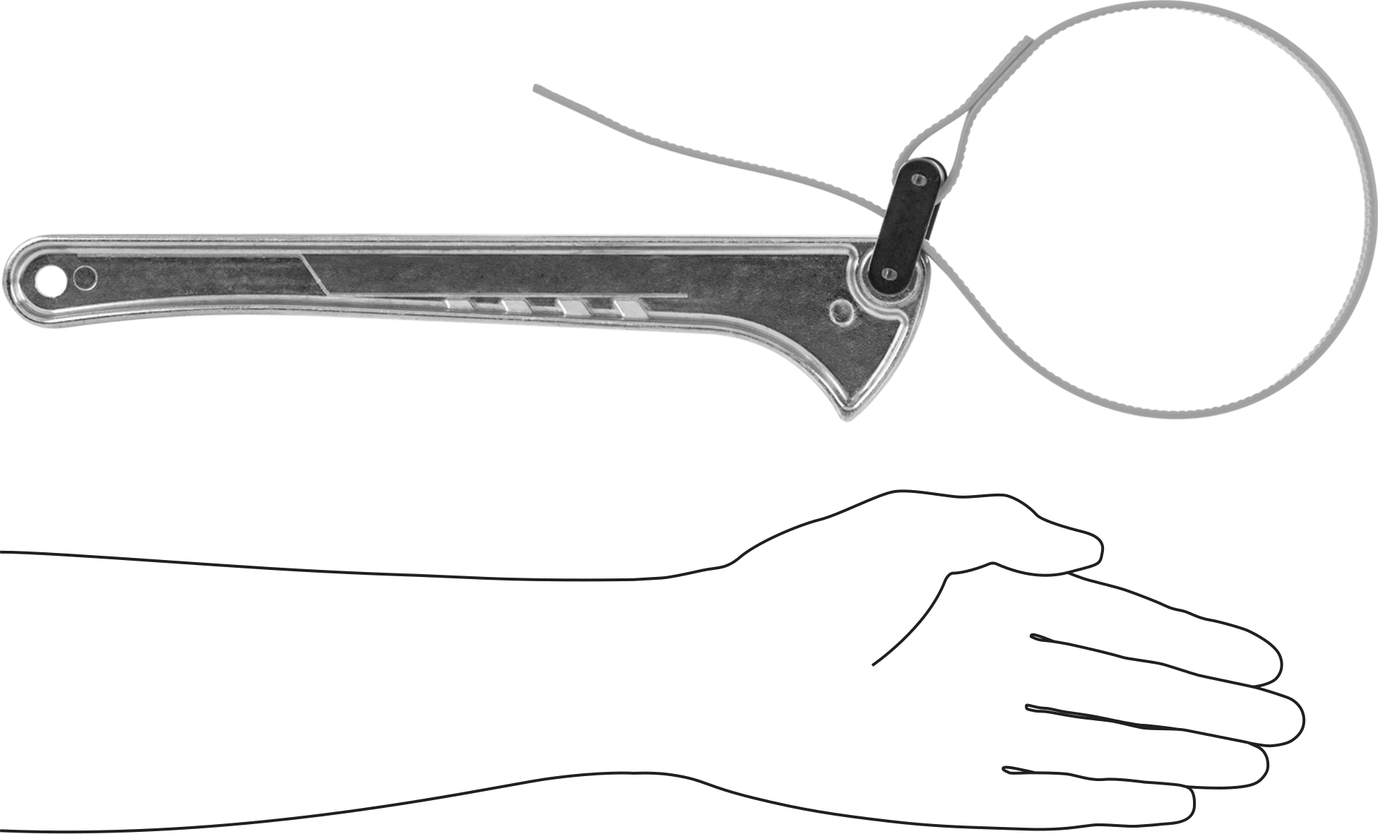 Sure-Grip Kayış Anahtarı, 1-1/2“ ila 5” Dış Çap için, 12" Uzun Demir Sap