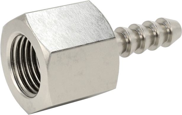 Kimyasallar ve Petrol için Dikenli Hortum Bağlantı Parçası, 1/8" İç Çaplı Hortum için 316 Paslanmaz Çelik Adaptör, 1/8 NPT Dişi
