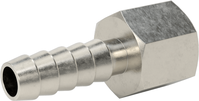 Kimyasallar ve Petrol için Dikenli Hortum Bağlantı Parçası, 1/4" İç Çaplı Hortum için 316 Paslanmaz Çelik Adaptör, 1/8 NPT Dişi