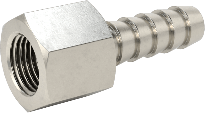 Kimyasallar ve Petrol için Dikenli Hortum Bağlantı Parçası, 1/4" İç Çaplı Hortum için 316 Paslanmaz Çelik Adaptör, 1/8 NPT Dişi