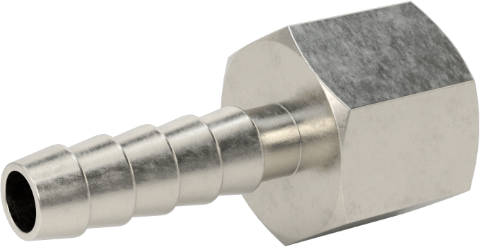 Kimyasallar ve Petrol için Dikenli Hortum Bağlantı Parçası, 1/4" İç Çaplı Hortum için 316 Paslanmaz Çelik Adaptör, 1/4 NPT Dişi