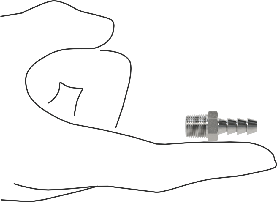 Kimyasallar ve Petrol için Dikenli Hortum Bağlantı Parçası, 316 Paslanmaz Çelik, Adaptör, 3/16" Hortum İç Çapı x 1/8 NPT Erkek için