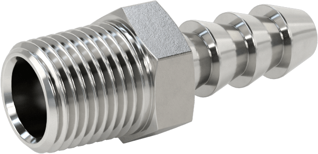 Kimyasallar ve Petrol için Dikenli Hortum Bağlantı Parçası, 316 Paslanmaz Çelik, Adaptör, 3/16" Hortum İç Çapı x 1/8 NPT Erkek için
