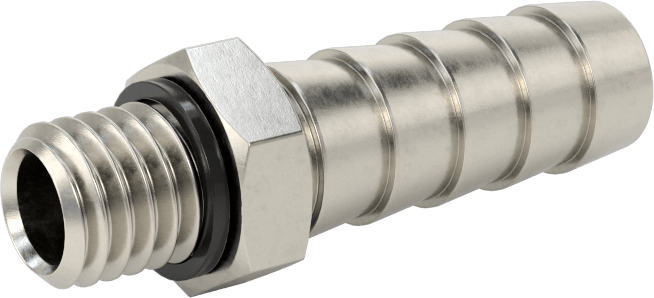 Kimyasallar ve Petrol için Dikenli Hortum Bağlantı Parçası, 316 Paslanmaz Çelik, Adaptör, 8 mm Hortum İç Çapı x M8 x 1,25 mm Erkek