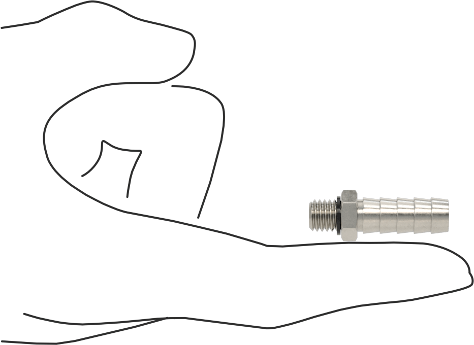 Kimyasallar ve Petrol için Dikenli Hortum Bağlantı Parçası, 316 Paslanmaz Çelik, Adaptör, 8 mm Hortum İç Çapı x M8 x 1,25 mm Erkek