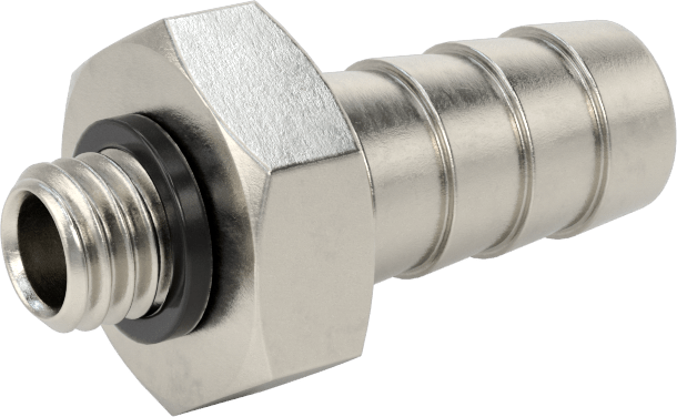 Kimyasallar ve Petrol için Dikenli Hortum Bağlantı Parçası, 316 Paslanmaz Çelik, Adaptör, 10 mm Hortum İç Çapı x M8 x 1,25 mm Erkek için
