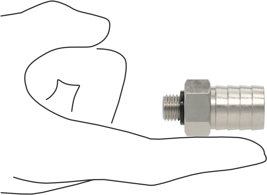 Kimyasallar ve Petrol için Dikenli Hortum Bağlantı Parçası, 316 Paslanmaz Çelik, Adaptör, 19 mm hortum iç çapı x M12 x 1,5 mm erkek