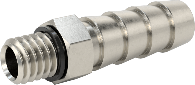 Kimyasallar ve Petrol için Dikenli Hortum Bağlantı Parçası, 316 Paslanmaz Çelik, Adaptör, 1/4" Hortum İç Çapı x M6 x 1 mm Erkek için