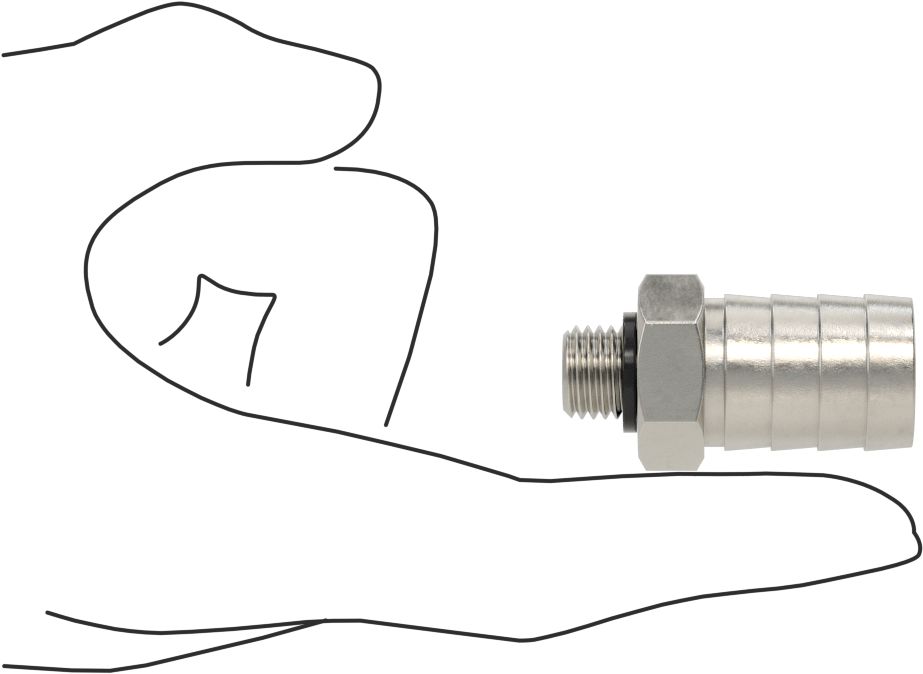 Kimyasallar ve Petrol için Dikenli Hortum Bağlantı Parçası, 316 Paslanmaz Çelik, Adaptör, 3/4" Hortum İç Çapı x M12 x 1,5 mm Erkek için