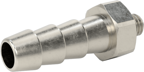 Kimyasallar ve Petrol için Dikenli Hortum Bağlantı Parçası, 316 Paslanmaz Çelik, Adaptör, 1/4" Hortum İç Çapı x 10-32 Erkek Boru için