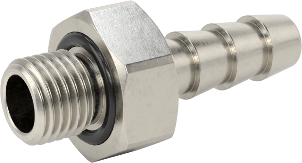 Kimyasallar ve Petrol için Dikenli Hortum Bağlantı Parçası, 316 Paslanmaz Çelik, Adaptör, 1/4“ Hortum İç Çapı x 3/8”-24 Erkek Boru