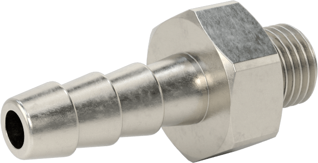 Kimyasallar ve Petrol için Dikenli Hortum Bağlantı Parçası, 316 Paslanmaz Çelik, Adaptör, 1/4“ Hortum İç Çapı x 3/8”-24 Erkek Boru