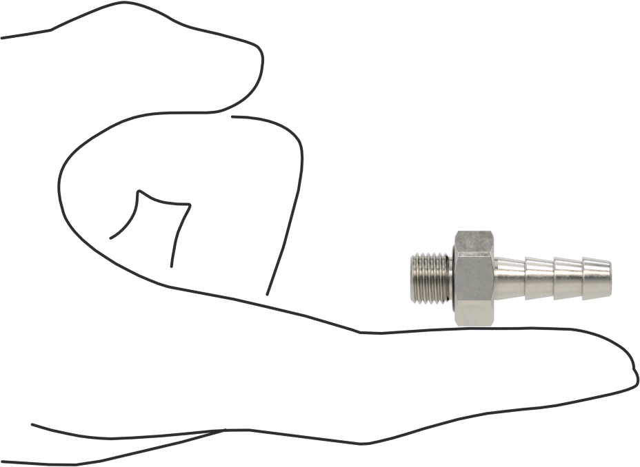 Kimyasallar ve Petrol için Dikenli Hortum Bağlantı Parçası, 316 Paslanmaz Çelik, Adaptör, 1/4“ Hortum İç Çapı x 3/8”-24 Erkek Boru