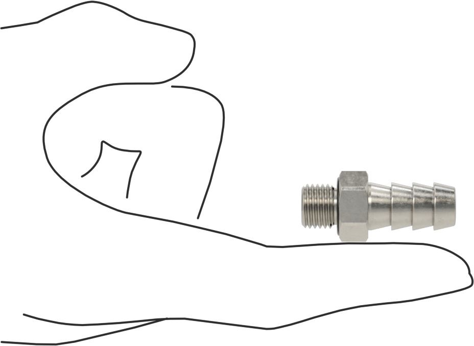Kimyasallar ve Petrol için Dikenli Hortum Bağlantı Parçası, 316 Paslanmaz Çelik, Adaptör, 3/8" Hortum İç Çapı için, 7/16"-20 Erkek Boru
