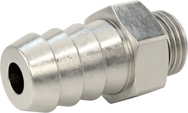 Kimyasallar ve Petrol için Dikenli Hortum Bağlantı Parçası, 316 Paslanmaz Çelik, Adaptör, 1/2" Hortum İç Çapı için, 9/16"-18 Erkek Boru