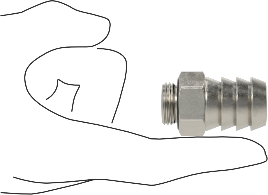 Kimyasallar ve Petrol için Dikenli Hortum Bağlantı Parçası, 316 Paslanmaz Çelik, Adaptör, 3/4“ Hortum İç Çapı x 3/4”-16 Erkek Boru için