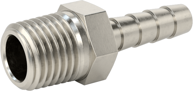 Kimyasallar ve Petrol için Dikenli Hortum Bağlantı Parçası, Alaşımlı 20 Paslanmaz Çelik, Adaptör, 1/4" Hortum İç Çapı x 1/4 NPT Erkek için