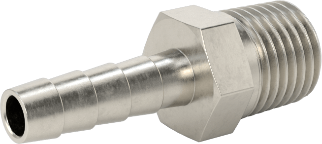 Kimyasallar ve Petrol için Dikenli Hortum Bağlantı Parçası, Alaşımlı 20 Paslanmaz Çelik, Adaptör, 1/4" Hortum İç Çapı x 1/4 NPT Erkek için