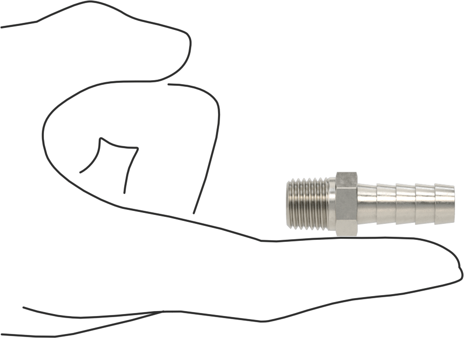 Kimyasallar ve Petrol için Dikenli Hortum Bağlantı Parçası, Alaşımlı 20 Paslanmaz Çelik, Adaptör, 3/8" Hortum İç Çapı x 1/4 NPT Erkek