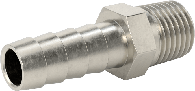 Kimyasallar ve Petrol için Dikenli Hortum Bağlantı Parçası, Alaşımlı 20 Paslanmaz Çelik, Adaptör, 3/8" Hortum İç Çapı x 1/4 NPT Erkek