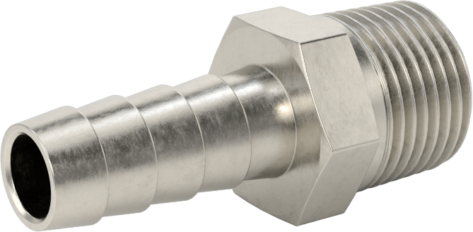 Kimyasallar ve Petrol için Dikenli Hortum Bağlantı Parçası, Alaşımlı 20 Paslanmaz Çelik, Adaptör, 3/8" Hortum İç Çapı x 3/8 NPT Erkek için